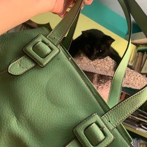 Plastic, Liz Claiborne light green bag.